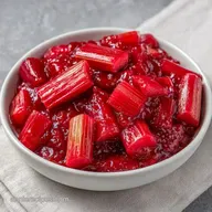 Bright Red Rhubarb Sauce: Tangy and Glossy