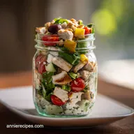 Mediterranean Chicken Mason Jar Salads