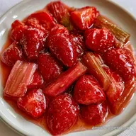 Strawberry Rhubarb Compote: Glossy and Tangy