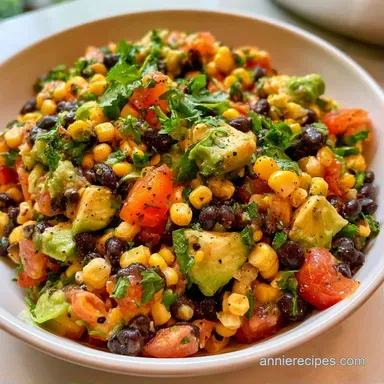 Black Bean Avocado Salad in 10 Minutes Recipe Card
