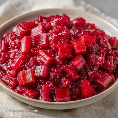 Easy 20-Minute Rhubarb Sauce Recipe Card