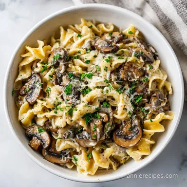 Best Creamy Mushroom Pasta from Scratch for 4 Servings Recipe Card