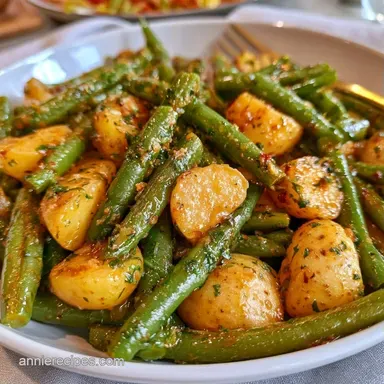 Crockpot Green Beans Vegetarian for 6 Recipe Card