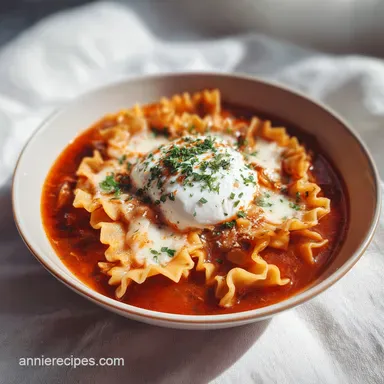 Easy Lasagna Soup in 45 Minutes Recipe Card