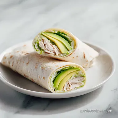 Creamy Chicken Avocado Wrap in 10 Minutes for 4 Servings Recipe Card