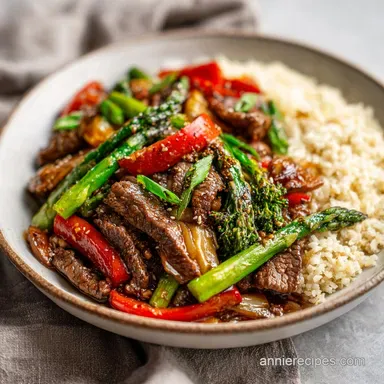 Quick 30-Minute Beef Stir Fry with Tender Sirloin for 4 Servings Recipe Card