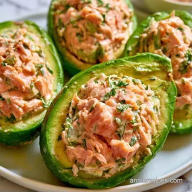 Salmon Stuffed Avocados in 10 Minutes Recipe Card