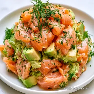 Smoked Salmon Avocado Tartare in 15 Min Recipe Card