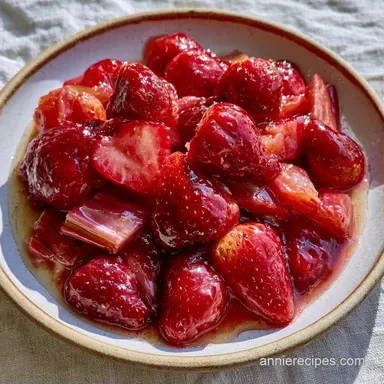Strawberry Rhubarb Compote in 30 Minutes Recipe Card