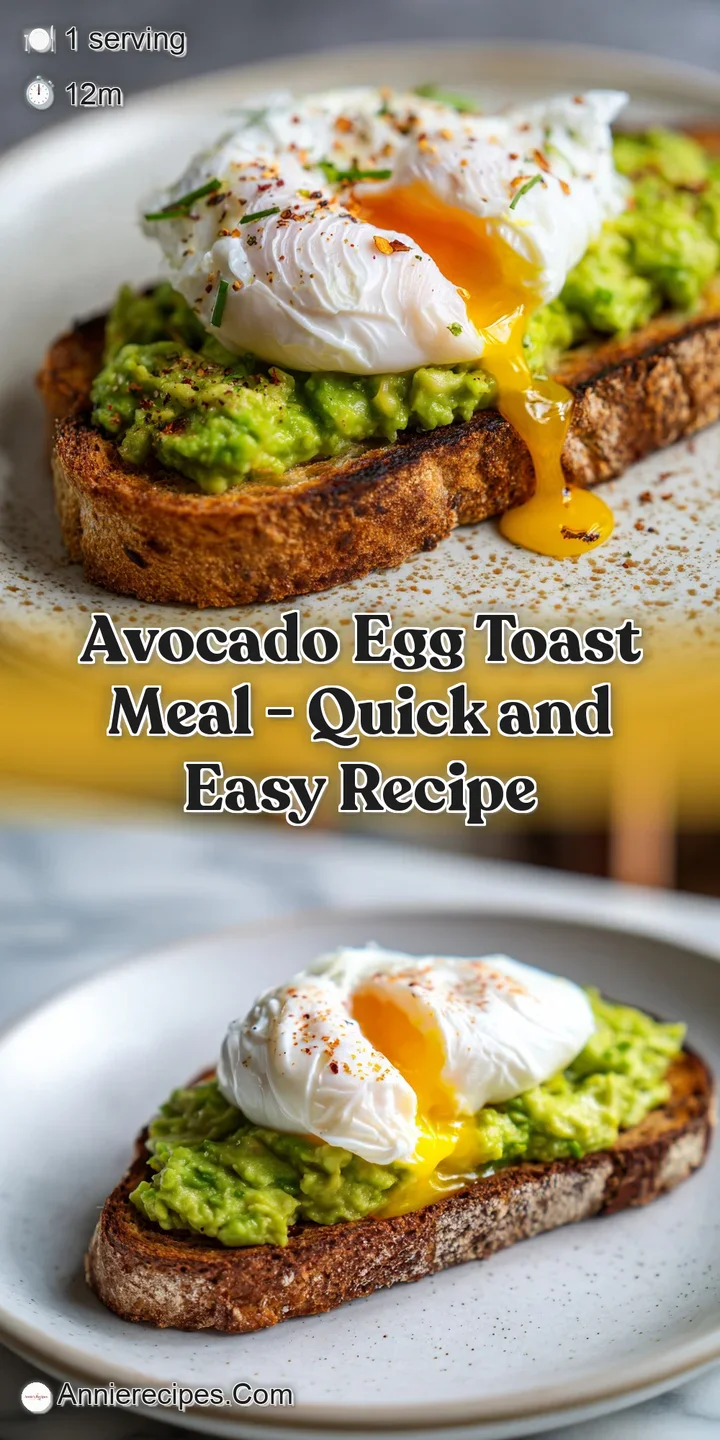 Close-up of a runny egg yolk dripping over creamy avocado on crunchy, golden-brown toasted sourdough bread.