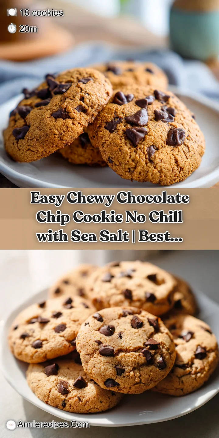 Close-up of a chewy chocolate chip cookie, golden edges, soft center, and dark, melted chocolate pools with a hint of sea ...