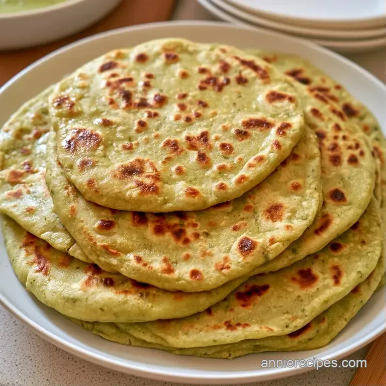 Stacked soft flatbreads topped with bright green avocado slices and a sprinkle of toasted black sesame seeds.