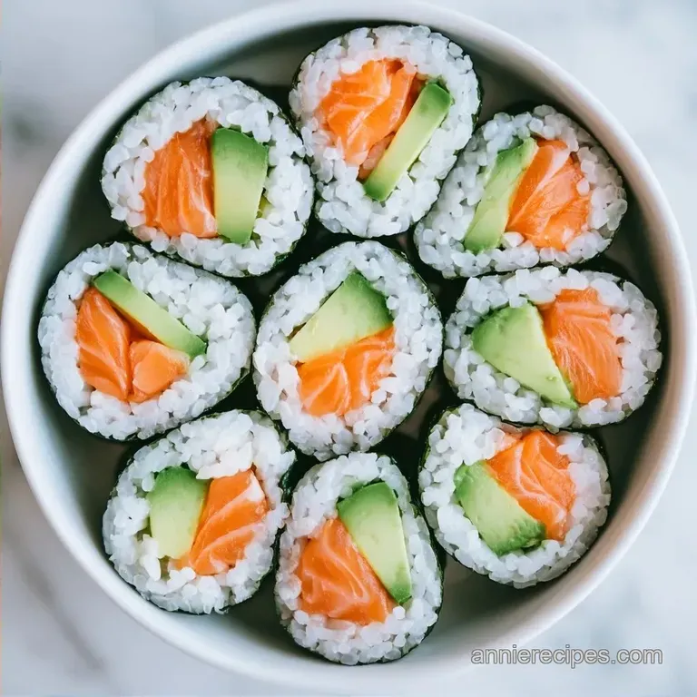Healthy Avocado Salmon Roll with Sushi Rice