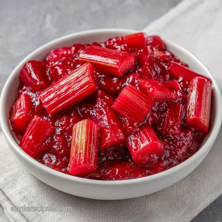 Bright Red Rhubarb Sauce: Tangy and Glossy