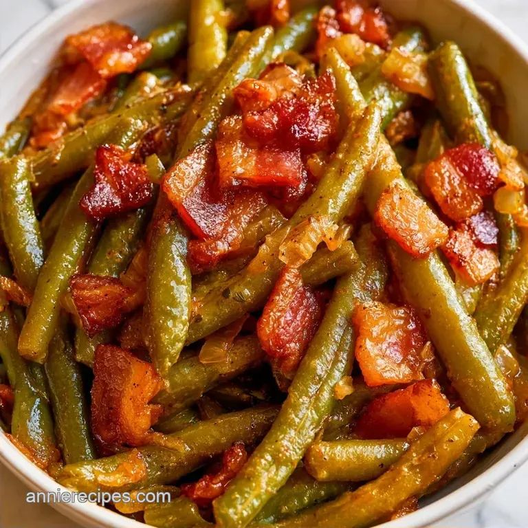Canned Green Beans with Smoky Bacon