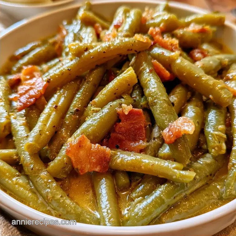 Southern Canned Green Beans with Chicken Broth