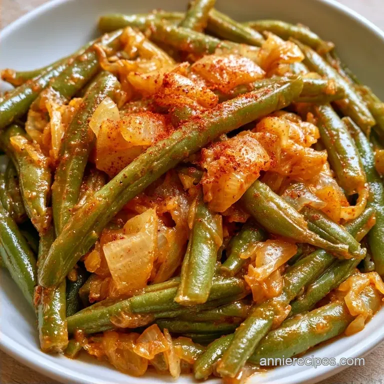 Canned Green Beans with Onion in 10 Minutes