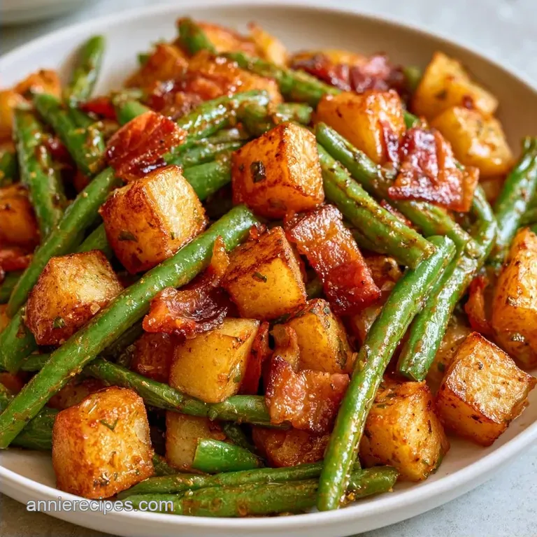 Canned Green Beans with Potatoes and Bacon