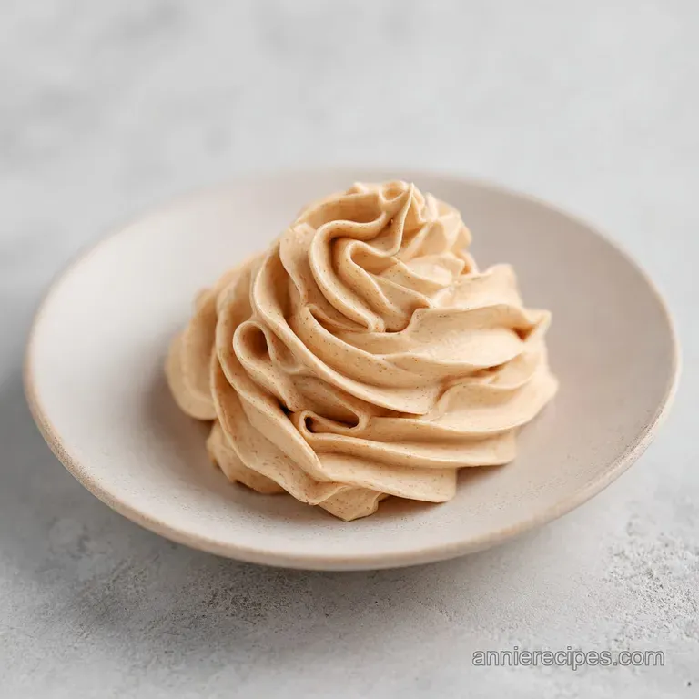 Swirls of creamy tan frosting piped onto golden cupcakes, finished with a delicate cinnamon stick garnish.