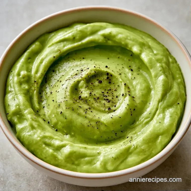 A swirl of bright green puree on a white plate, surrounded by crisp tortilla chips and sliced red radishes.