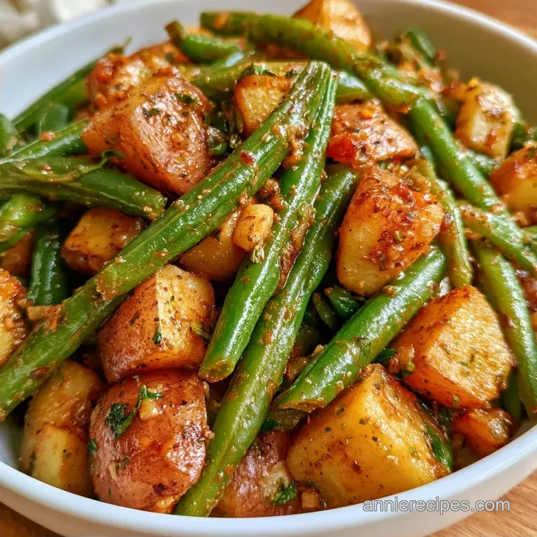 Smoky Crockpot Green Beans and Potatoes Vegetarian