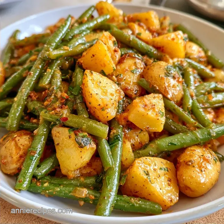 Crockpot Green Beans Vegetarian with Gold Potatoes