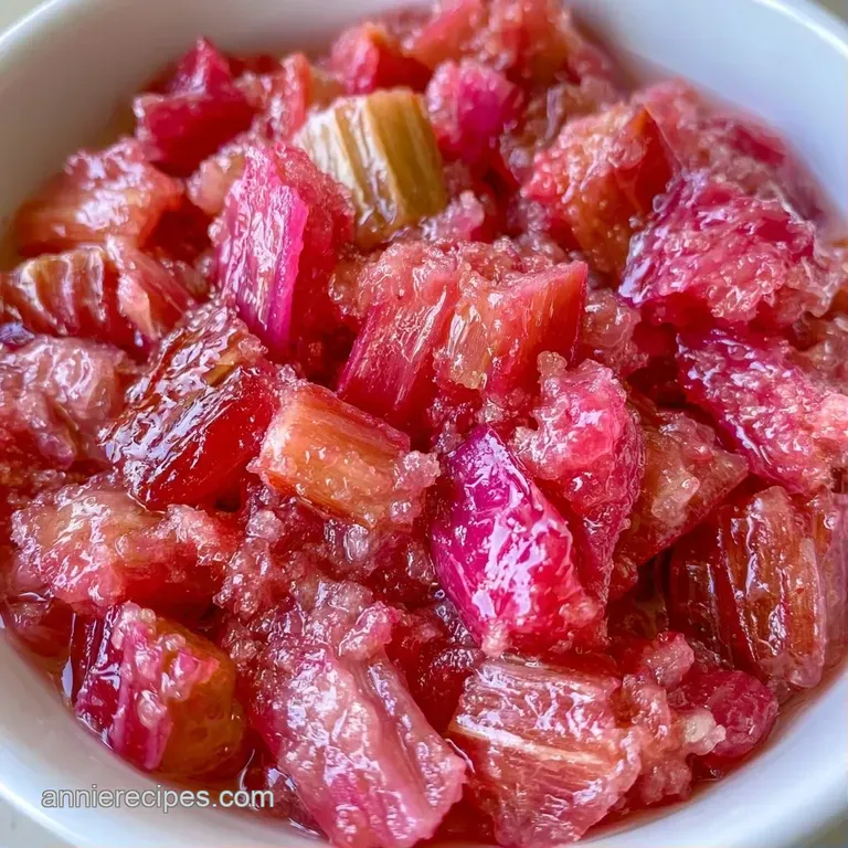 A swirl of thick, red fruit preserve topped with a dollop of creamy white yogurt and a fresh green mint leaf.