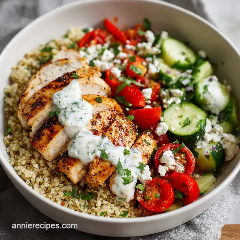 Healthy Meal Prep Quinoa Bowls: Mediterranean Chicken