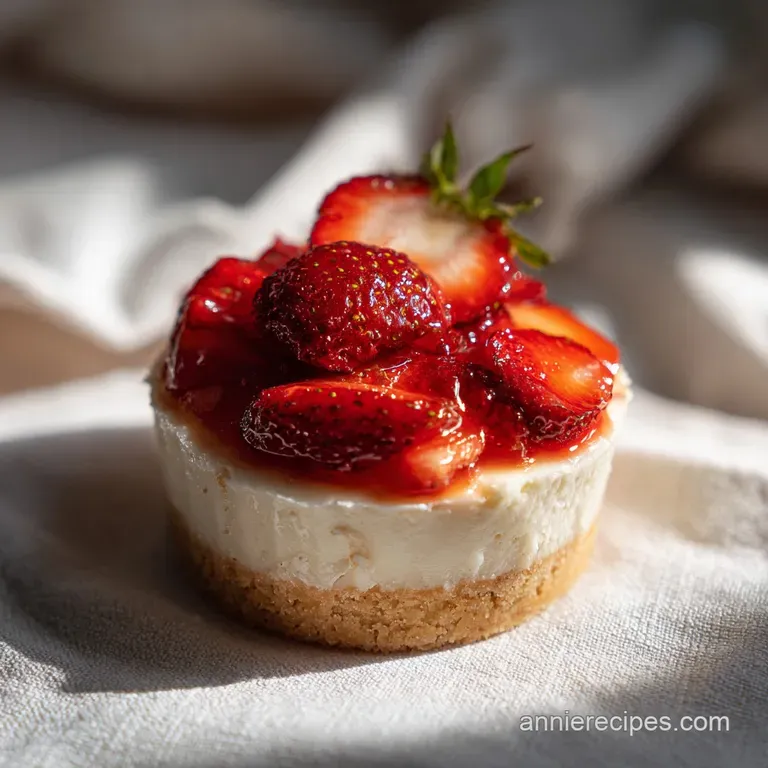 Elegant individual cheesecake cups with smooth, white filling and a swirl of berry compote.