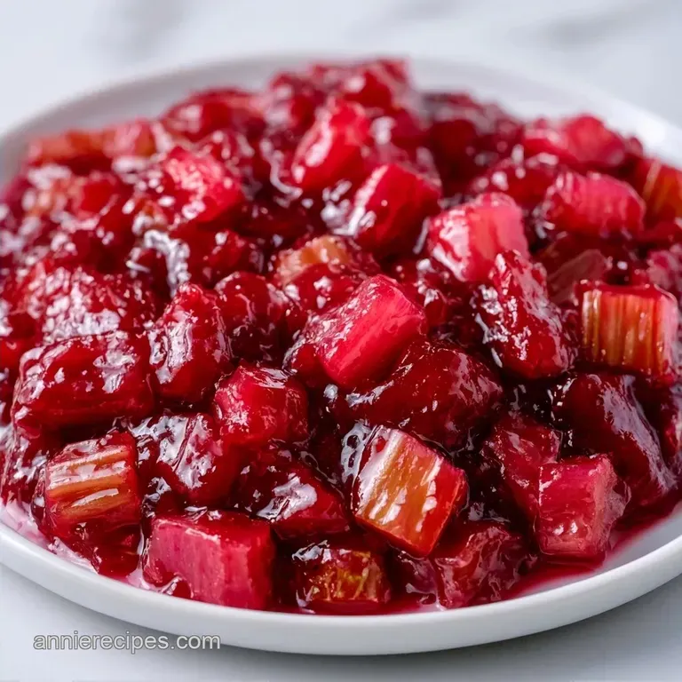 Old Fashioned Tart Rhubarb Sauce: Glossy and Jammy
